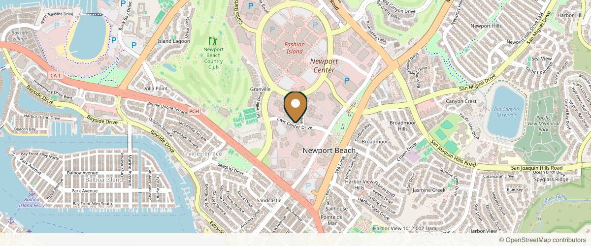 Map showing John Park MD Plastic Surgery in Newport Beach, California
