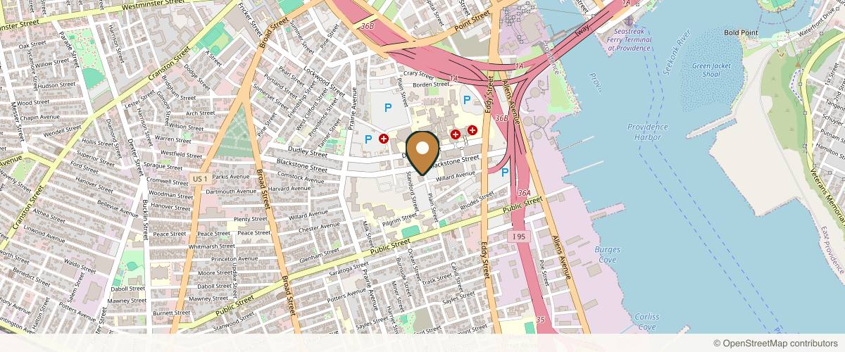 Map showing Jonathan P. Brower, MD / Brower Plastic Surgery in Providence, Rhode Island