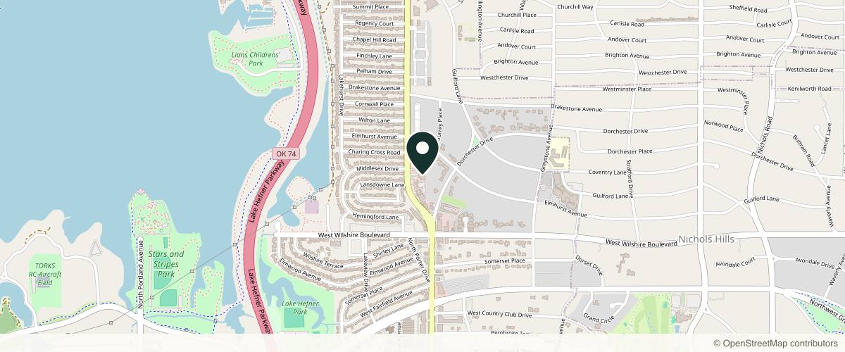 Map showing Jones Justin M MD in Edmond, Oklahoma