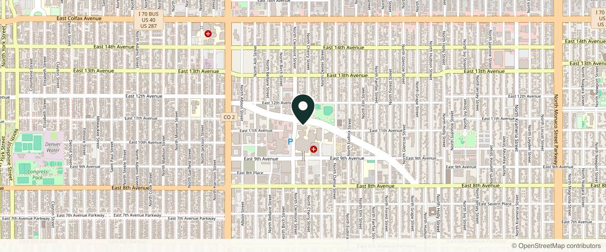 Map showing Joyce Aycock MD in Denver, Colorado