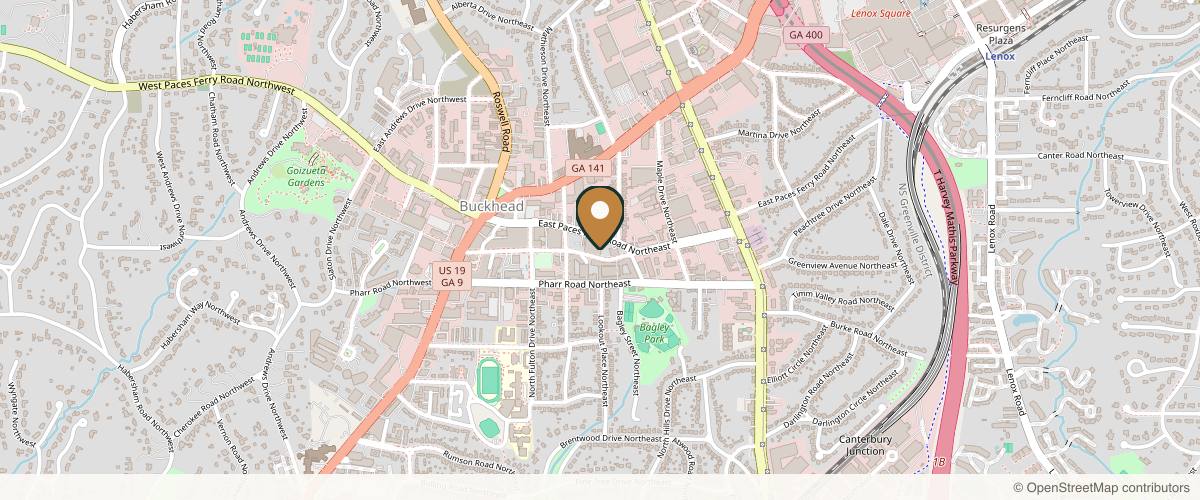Map showing Kalos Facial Plastic Surgery LLC in Buckhead, Georgia
