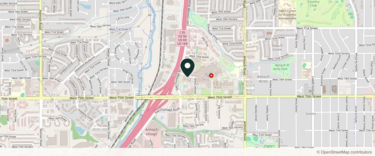 Map showing Kansas City Skin & Cancer Center in Kansas City, Missouri