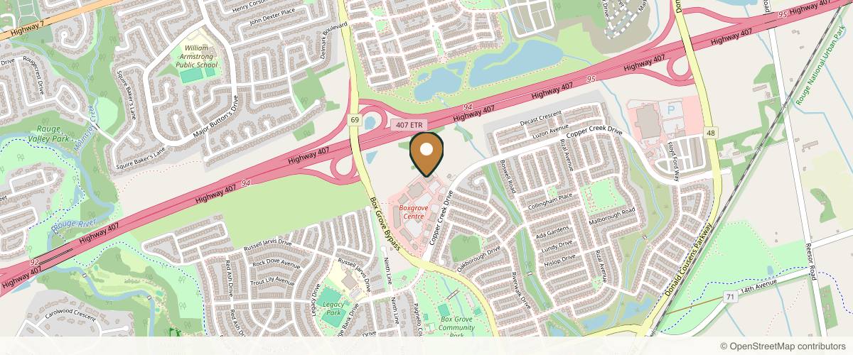 Map showing Kao John T S Dr in Markham, Ontario
