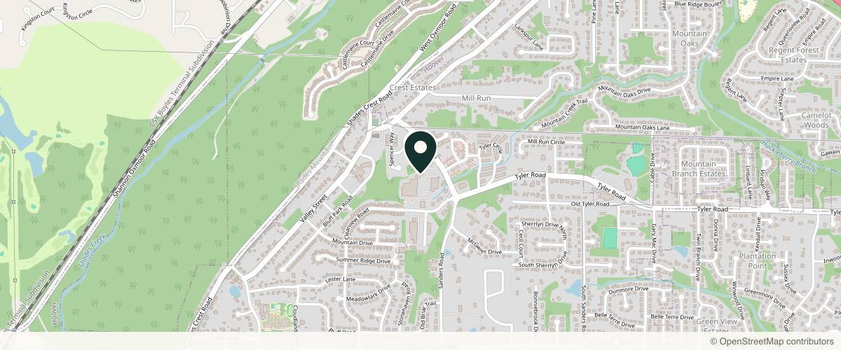 Map showing Katherine Hunt, MD, FAAD in Birmingham, Alabama
