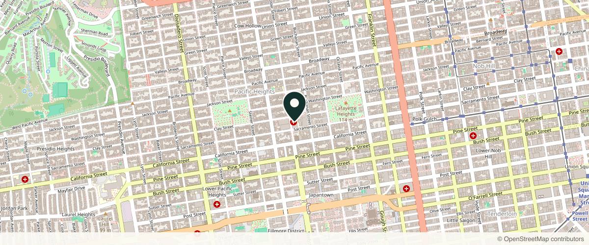 Map showing Kaveri Karhade MD Dermatology in San Francisco, California