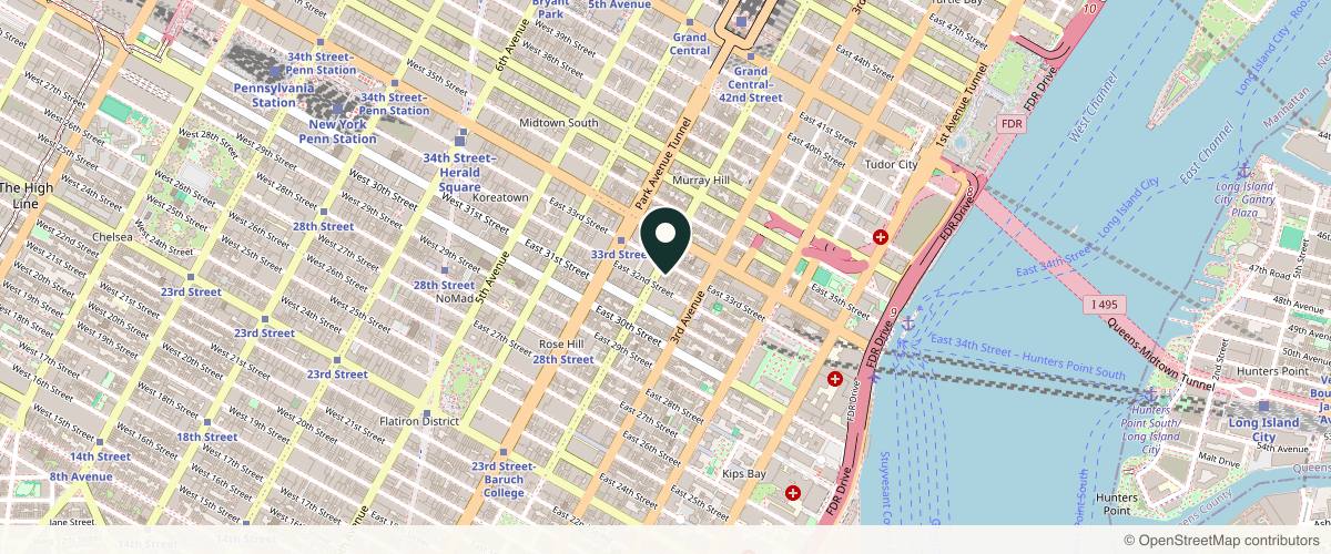 Map showing Keith M. Blechman, MD - Blechman Plastic Surgery Group in New York, New York