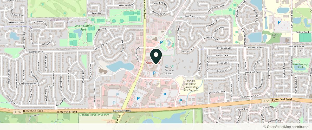 Map showing Kelle L Berggren, MD, FAAD in Naperville, Illinois