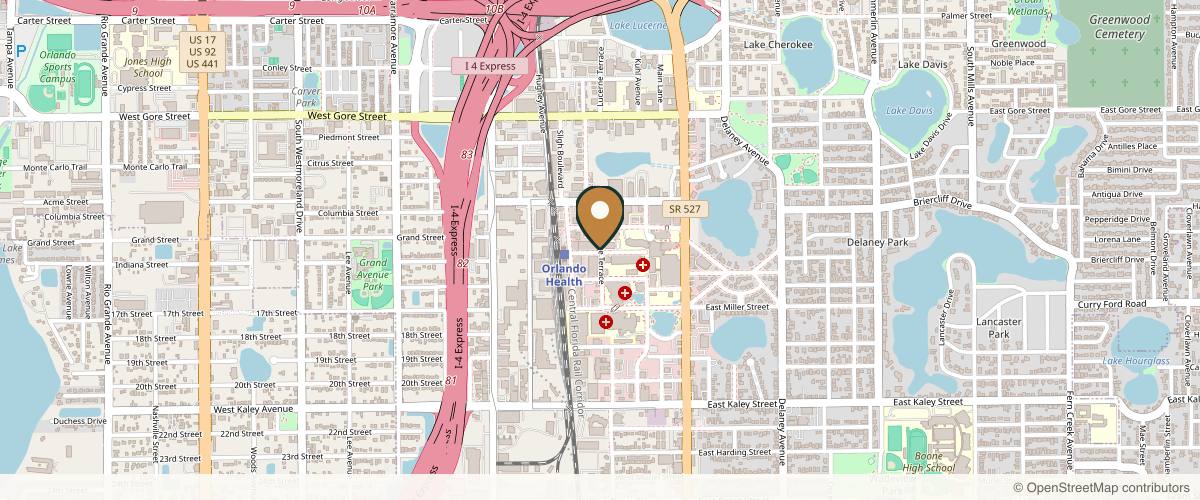 Map showing Kenneth R. Lee, MD in Orlando, Florida