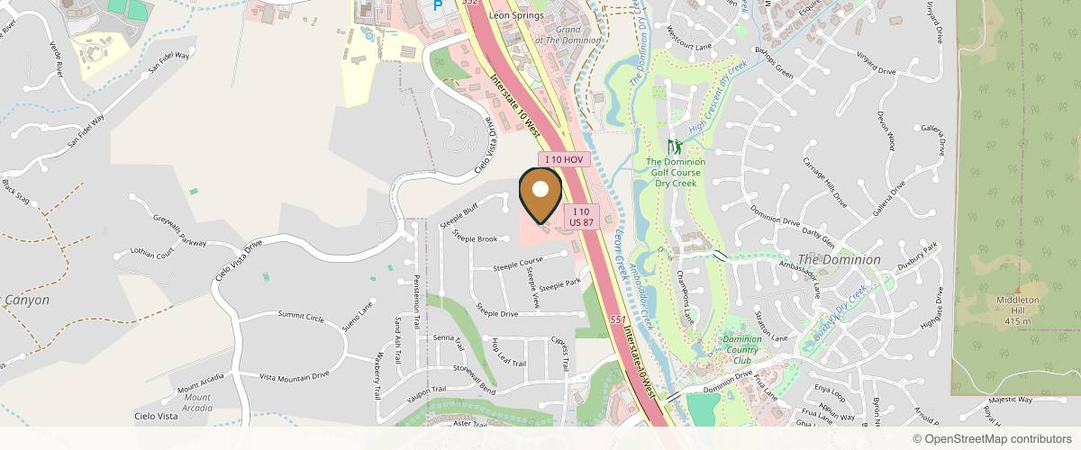 Map showing Kenneth Yu MD Facial Plastic & Reconstructive Surgery in San Antonio, Texas