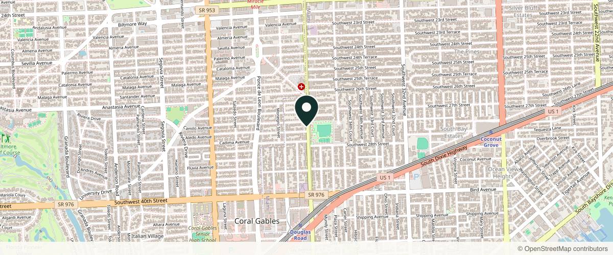 Map showing Khouri Dermatology in Miami, Florida