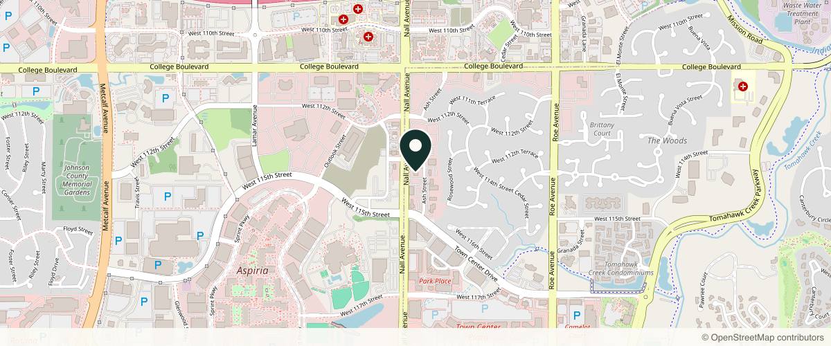 Map showing KMC Dermatology & MedSpa Leawood in Kansas City, Missouri