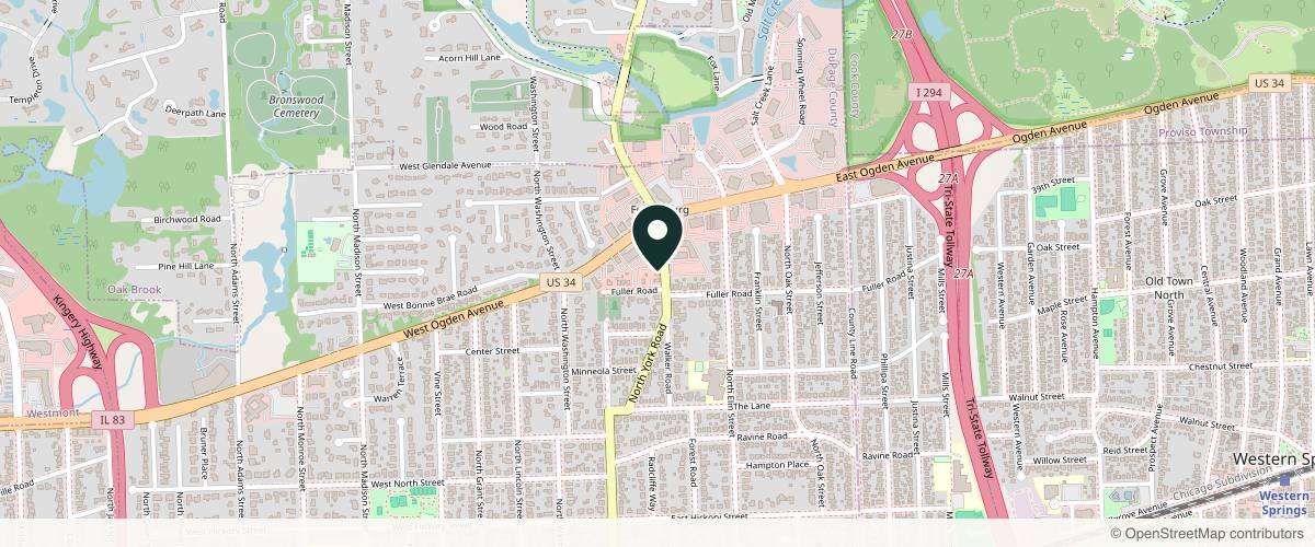 Map showing Kouris M.D. Cosmetic Plastic Surgery in Hinsdale, Illinois