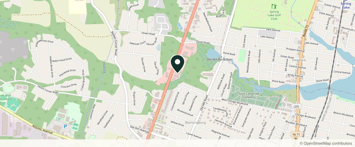 Map showing Kuflik Dermatology in Toms River, New Jersey