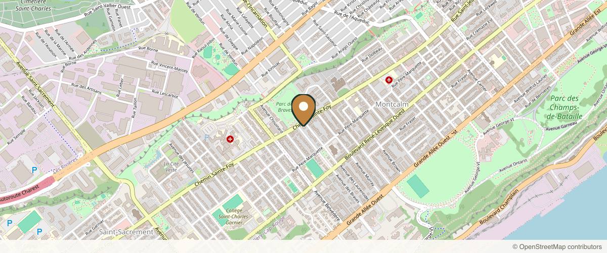 Map showing La Clinique Santé Esthétique in Quebec City, Quebec