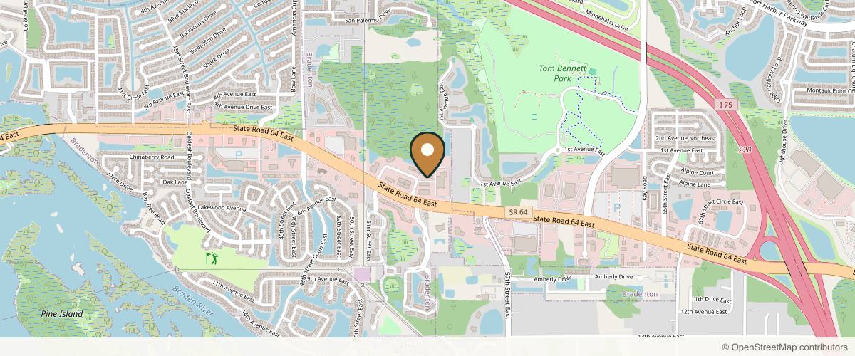 Map showing LA Plastic Surgery: The Skin Plasma Center in Bradenton, Florida