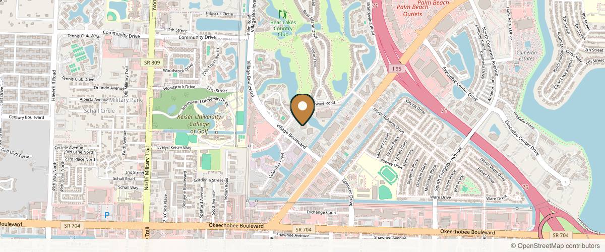 Map showing L.A. Vinas M.D. Plastic Surgery, Med Spa & Skin Care Centers in West Palm Beach, Florida