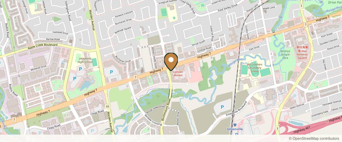 Map showing La Vitalité Med Spa in Markham, Ontario