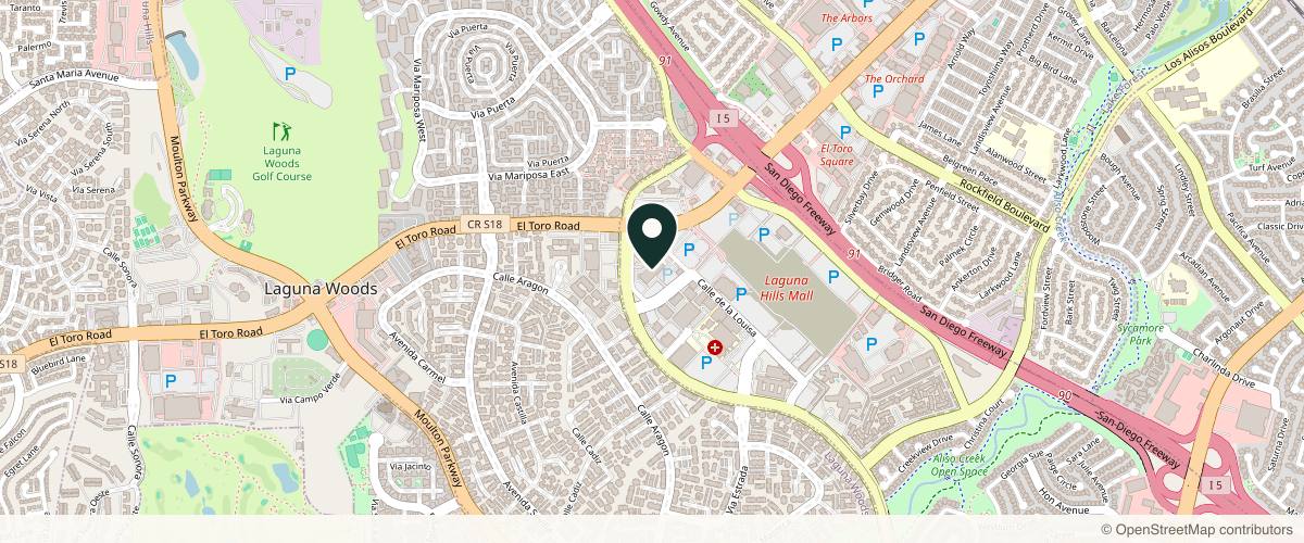 Map showing Laguna Dermatology + Aesthetics in Irvine, California