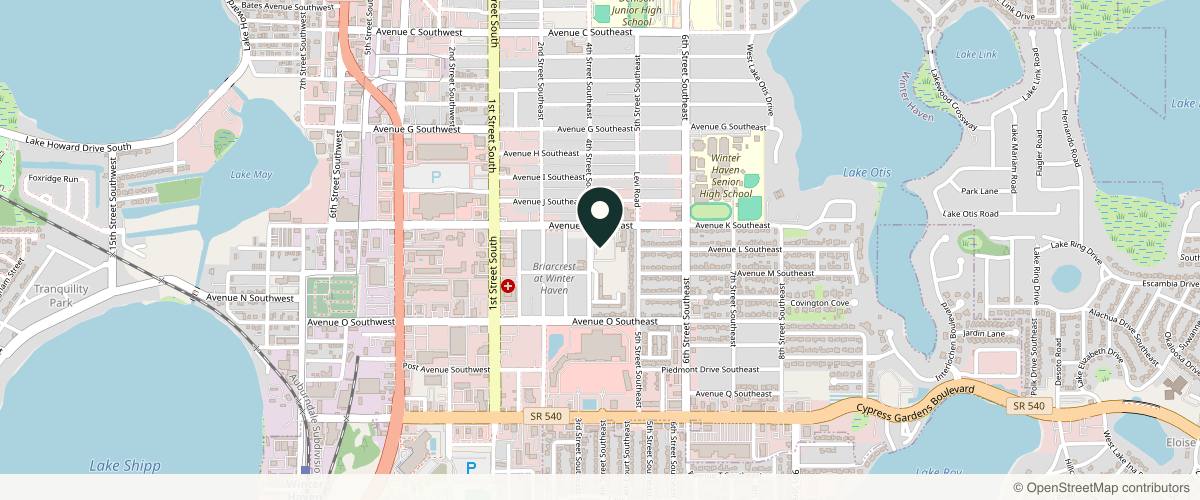 Map showing Lakeside Dermatology - Winter Haven in Lakeland, Florida