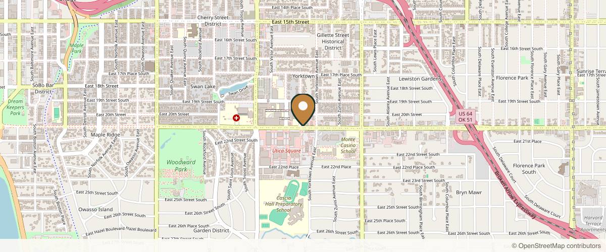 Map showing Landis Plastic Surgery in Tulsa, Oklahoma