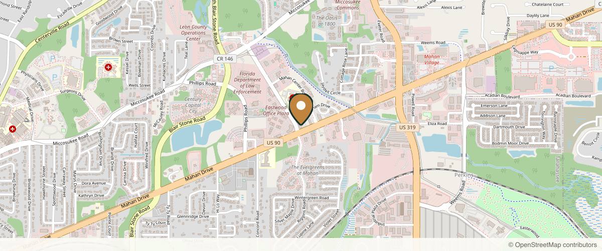 Map showing Larry Harper, MD, FACS in Tallahassee, Florida