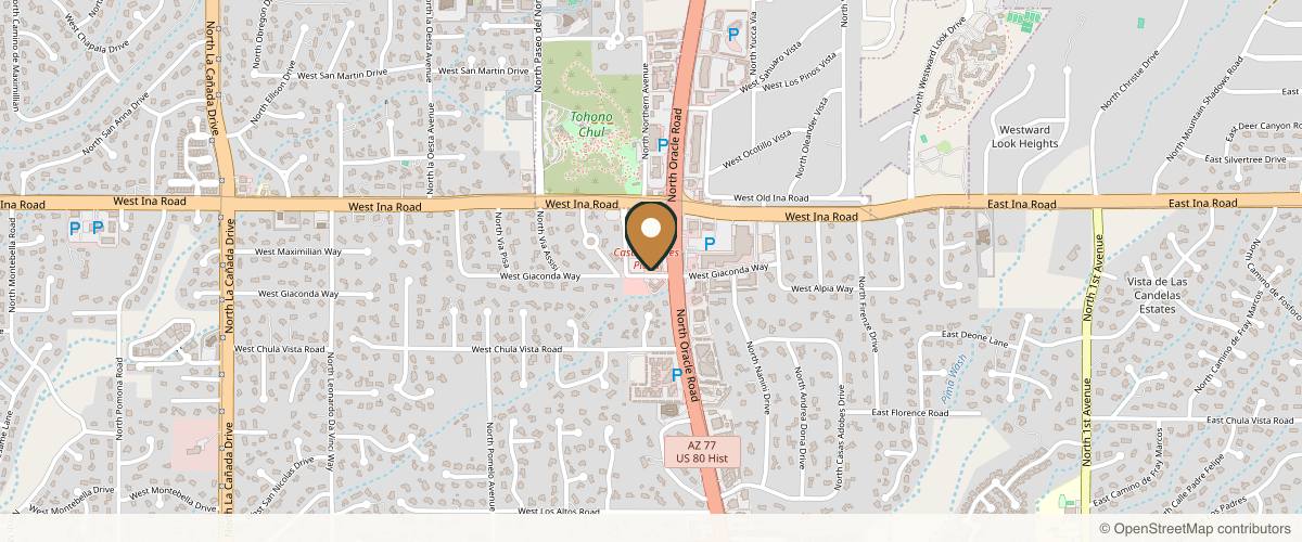 Map showing Larson Plastic Surgery in Tucson, Arizona