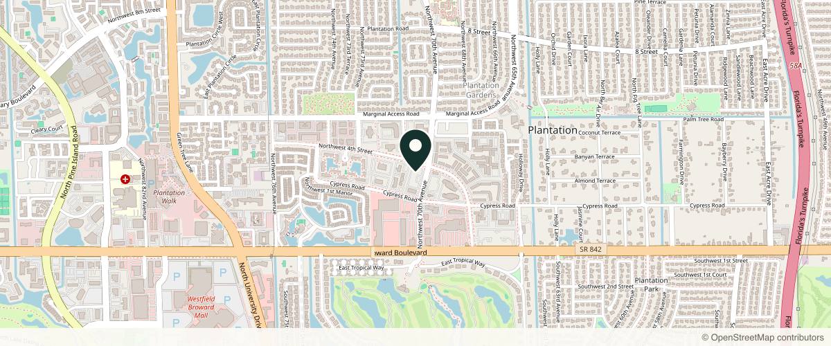 Map showing Leading Edge Dermatology in Fort Lauderdale, Florida