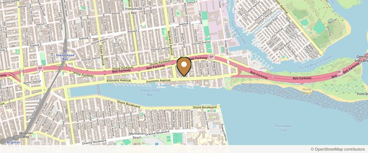 Map showing Leonard Grossman MD Plastic Surgeon in Brooklyn, New York