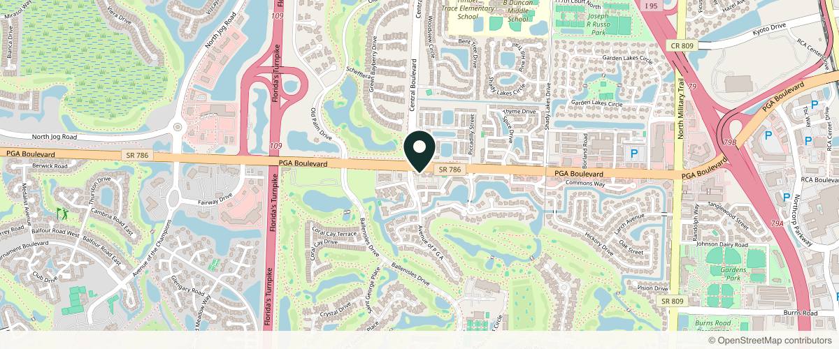 Map showing Lickstein Plastic Surgery in Jupiter, Florida