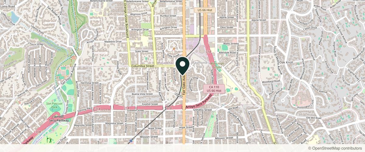 Map showing Lily Chen Greenberg, MD - Dermatology Arts (Pasadena) in Pasadena, California