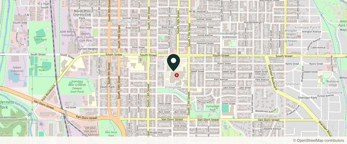 Map showing Lincoln Plastic Surgery Mitchell J. Henry, M.D. in Lincoln, Nebraska