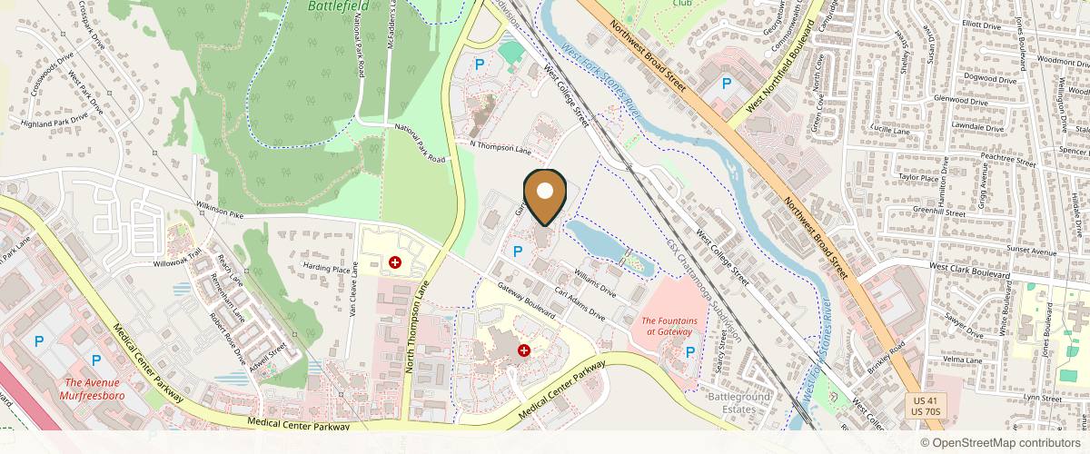 Map showing Lisa White, M.D. in Murfreesboro, Tennessee