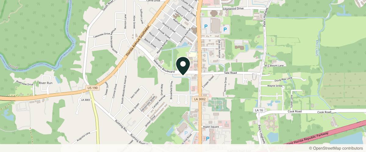 Map showing Louisiana Dermatology Associates in Baton Rouge, Louisiana