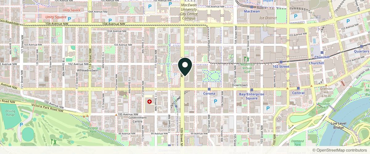 Map showing Lucere Cosmetic and Laser Clinic in Edmonton, Alberta