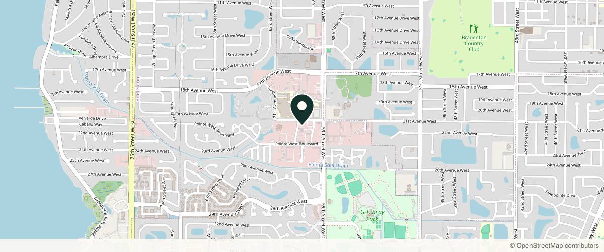 Map showing Luminary Dermatology in Bradenton, Florida
