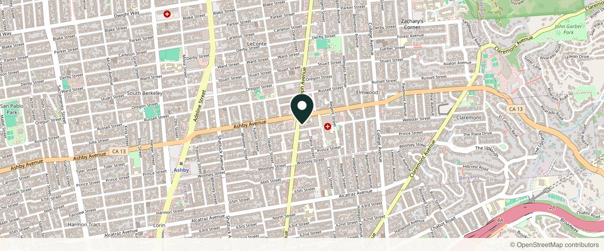 Map showing Lunata Eyelid and Cosmetic Surgery - Dr. Kasra Eliasieh, MD in Berkeley, California