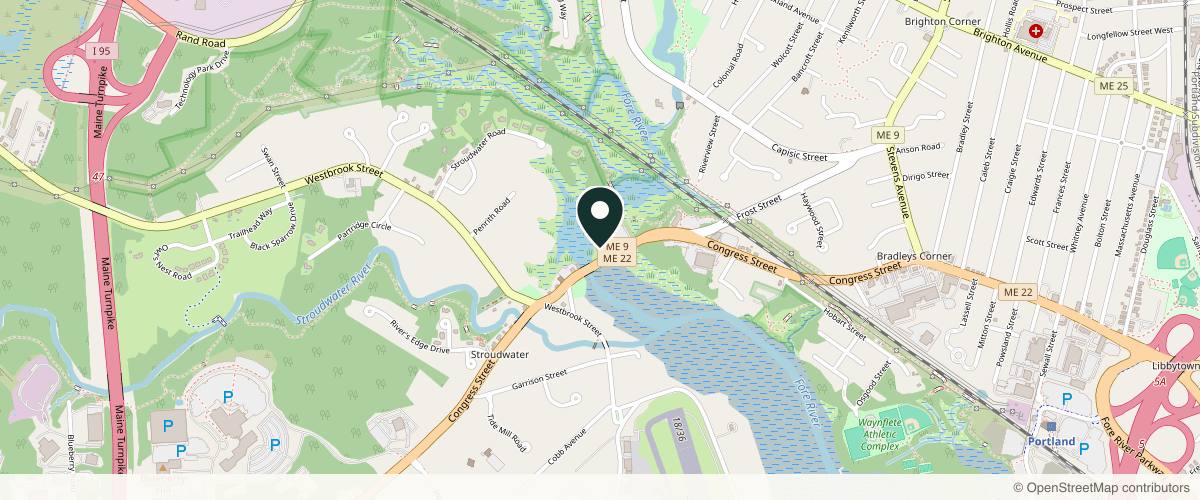 Map showing Maine Plastic Surgery Center in Portland, Maine