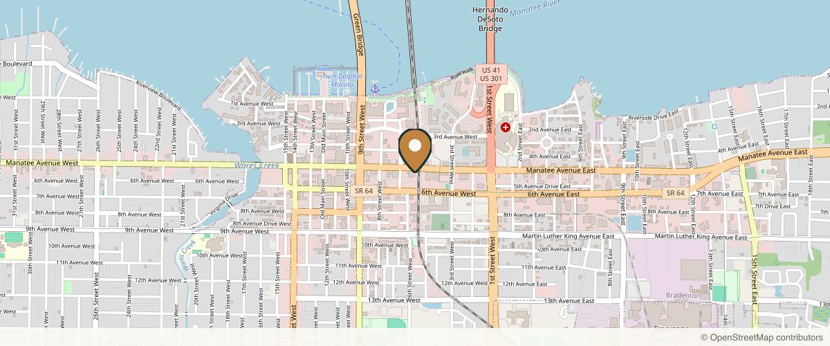Map showing Manatee Surgical Center in Bradenton, Florida