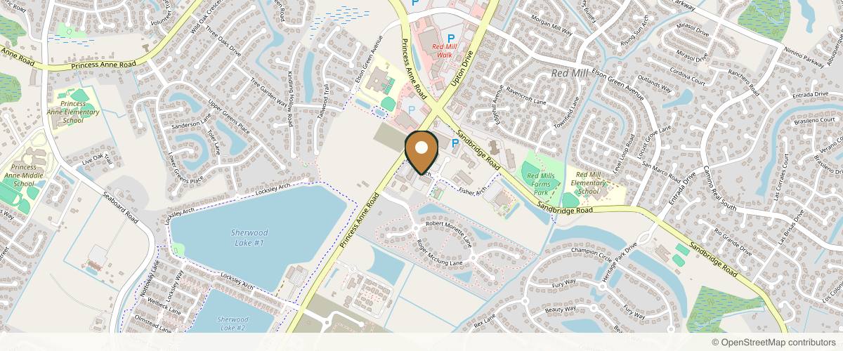 Map showing Mancoll Cosmetic & Plastic Surgery in Virginia Beach, Virginia
