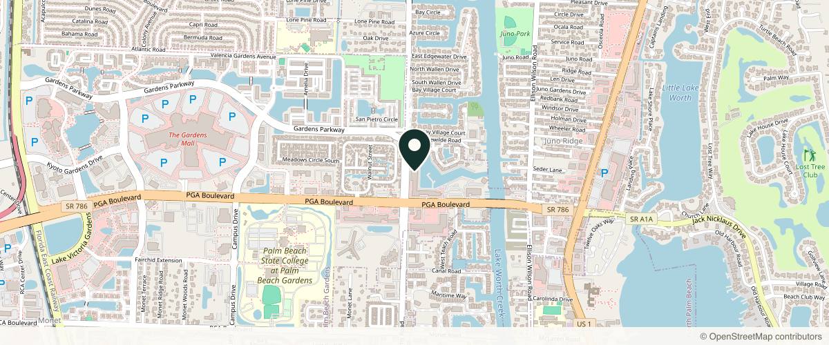 Map showing Mandal Plastic Surgery | Dr. Anita Mandal in Jupiter, Florida