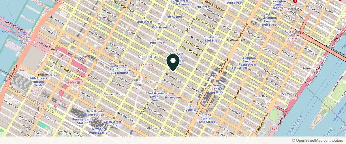 Map showing Manhattan Dermatology Specialists in New York, New York