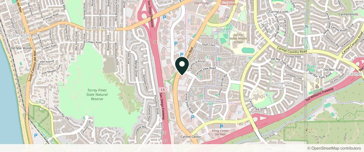 Map showing Manish C. Champaneria, M.D., F.A.C.S. in San Diego, California