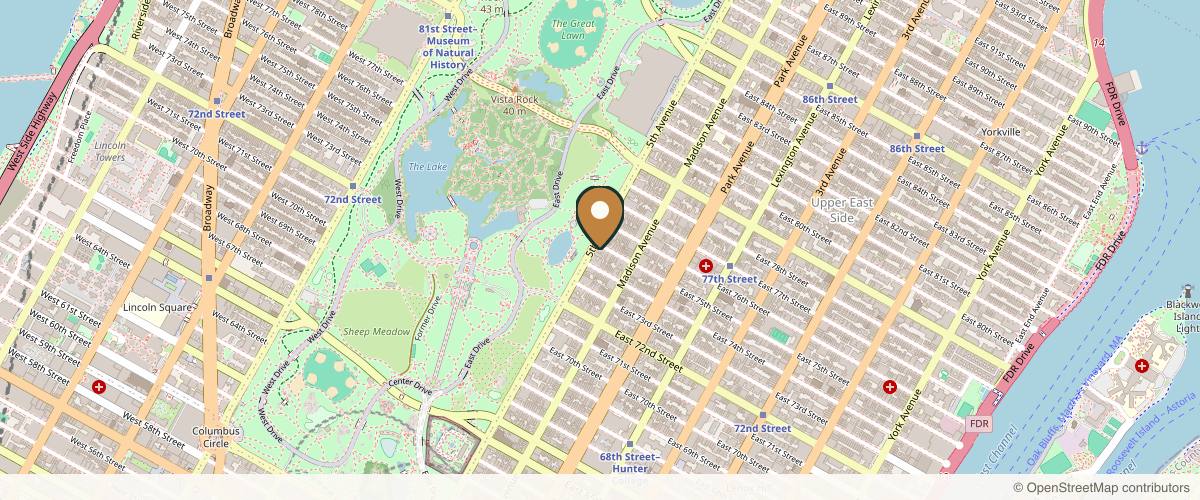 Map showing Marc Everett MD, FACS in Queens, New York