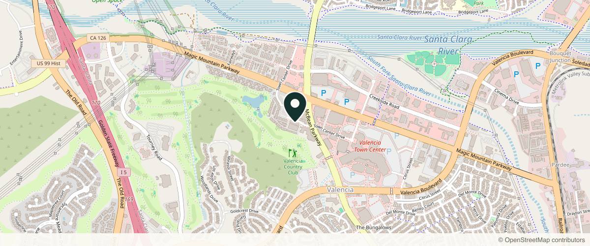 Map showing Marc Lussier MD and Lussier Aesthetics in Santa Clarita, California