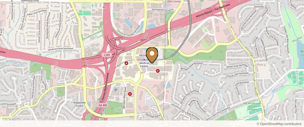 Map showing Mark Crispin, MD - Crispin Plastic Surgery - Atlanta in Buckhead, Georgia