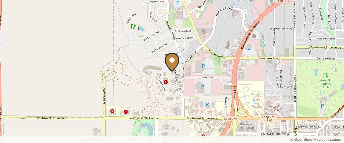 Map showing Mary Ann Piskun MD in Amarillo, Texas