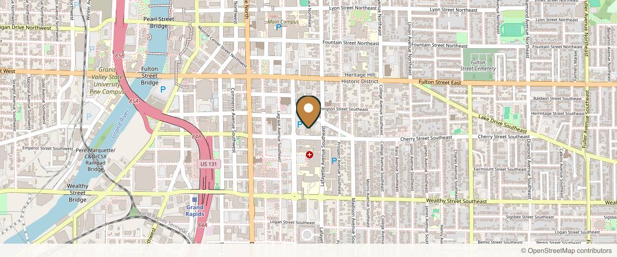 Map showing Matthew Martin, MD in Grand Rapids, Michigan