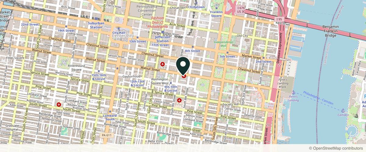 Map showing Matthew P. Jenkins, MD in Philadelphia, Pennsylvania