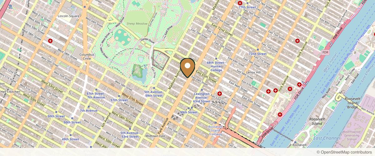 Map showing Maurice M. Khosh, MD, FACS in Manhattan, New York