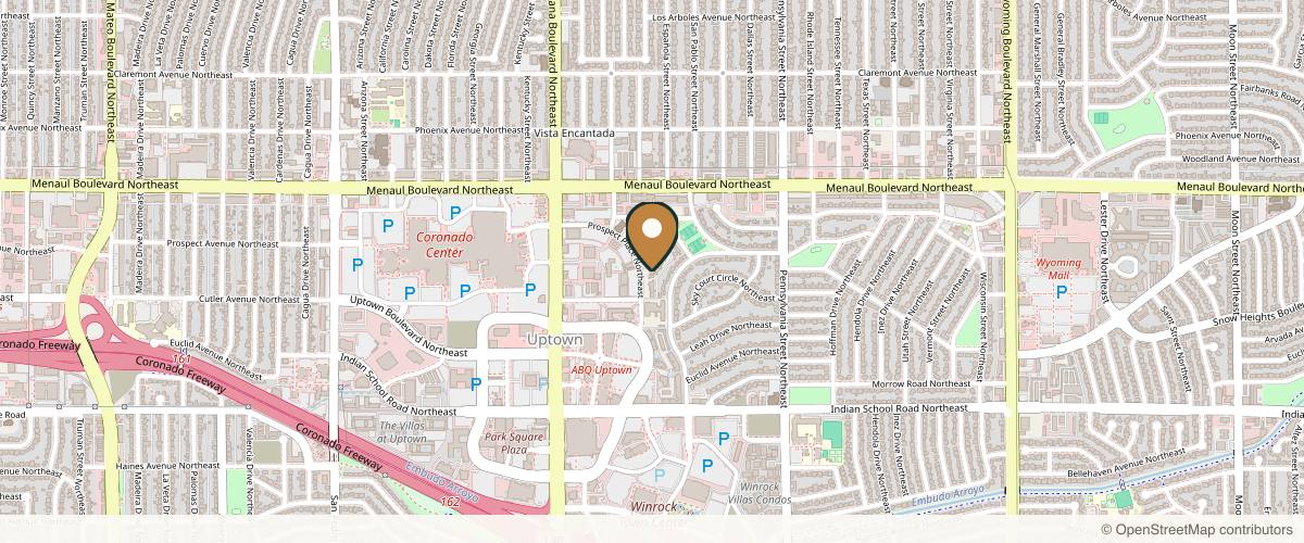 Map showing Mayberry Plastic Surgery in Santa Fe, New Mexico